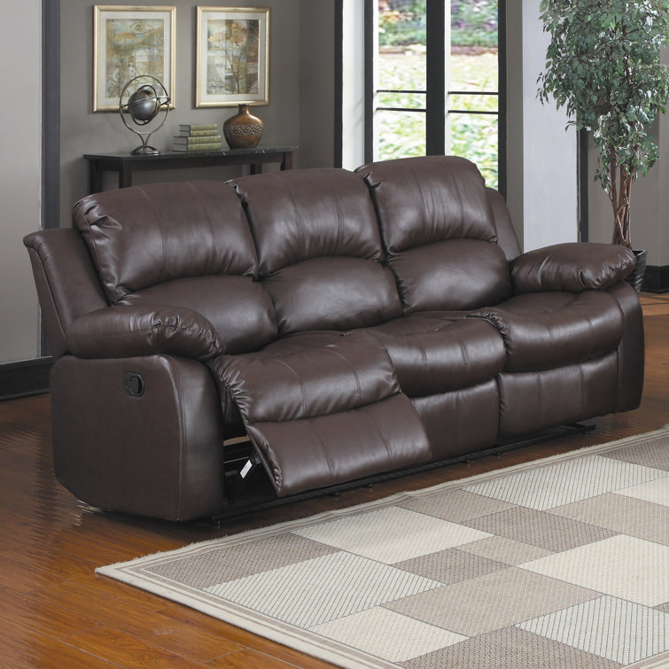 Wade Logan® Mccubbin 83'' Leather Match Pillow Top Arm Reclining Sofa